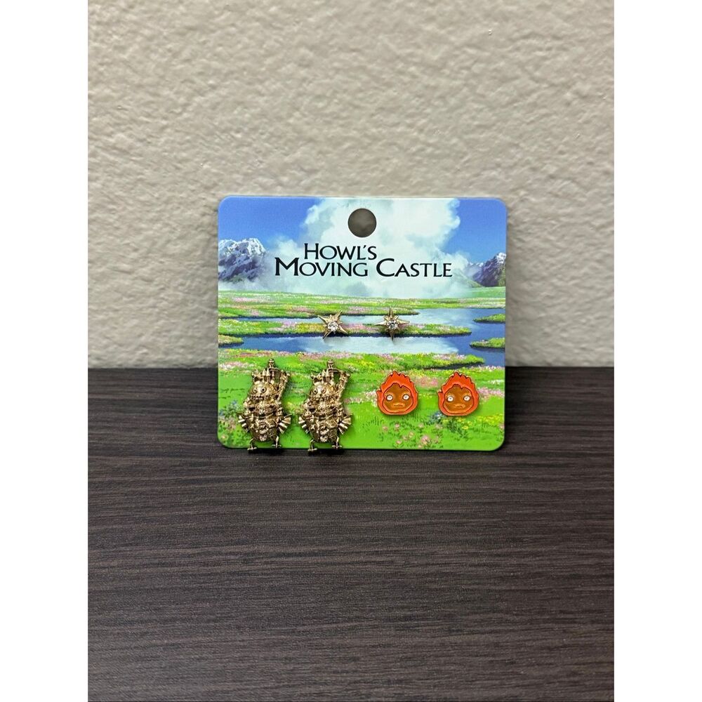 Studio Ghibli Howl's Moving Castle Icons Earrings Set